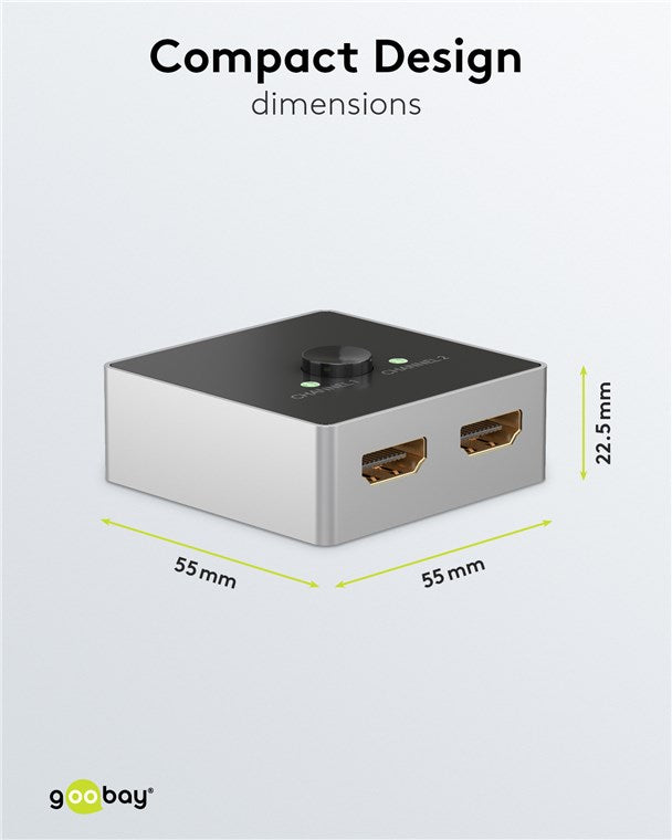 GOOBAY Manual HDMI™ Switch 2 to 1 (4K @ 60 Hz)GOOBAY Manual HDMI™ Switch 2 to 1 (4K @ 60 Hz)