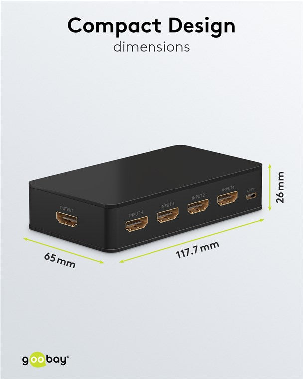 GOOBAY HDMI Switch 4 to 1 (4K @ 60 Hz)