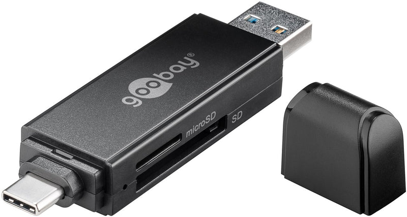GOOBAY USB 3.0 and USB-C 2-in-1 Card Reader