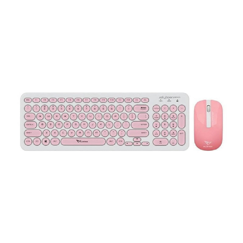 Alcatroz A2000 Jellybean Wireless Keyboard and Mouse Combo - White/Peach