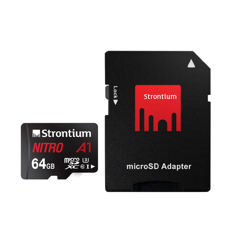 Strontium SRN64GTFU3A1A Nitro Micro SDXC Memory Card, 64GB