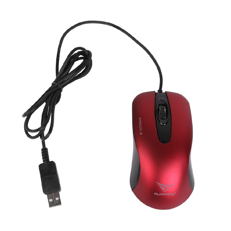 Alcatroz Stealth 5 USB Mouse - Metallic Red