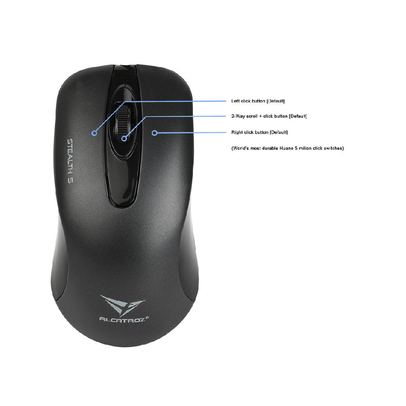 Alcatroz Stealth 5 USB Mouse - Grey