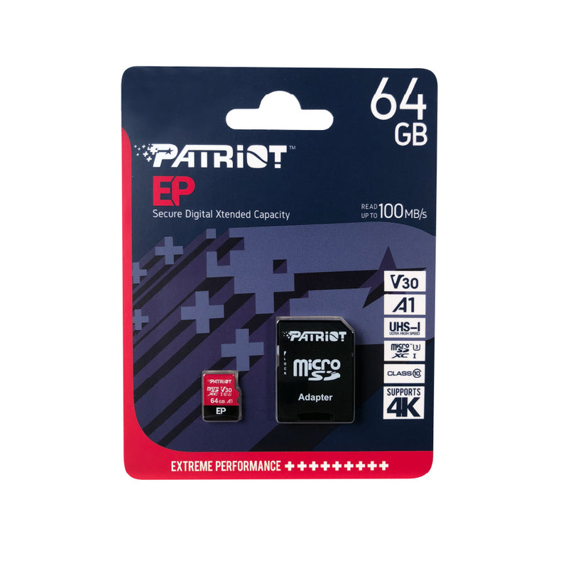 Patriot EP Series V30 A1 microSDXC Card With Adapter