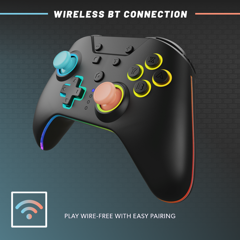 Armor3 NuRival Wireless Hall Effect Stick Game Controller For Switch - Blue/Orange