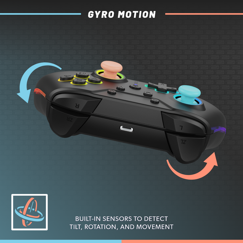 Armor3 NuRival Wireless Hall Effect Stick Game Controller For Switch - Blue/Orange