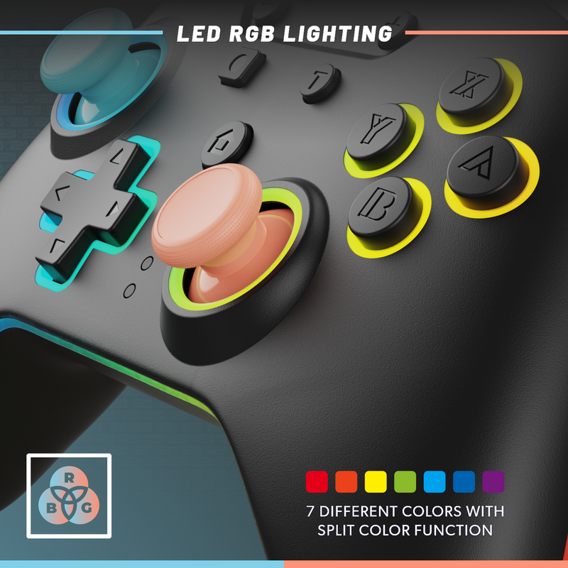 Armor3 NuRival Wireless Hall Effect Stick Game Controller For Switch - Blue/Orange