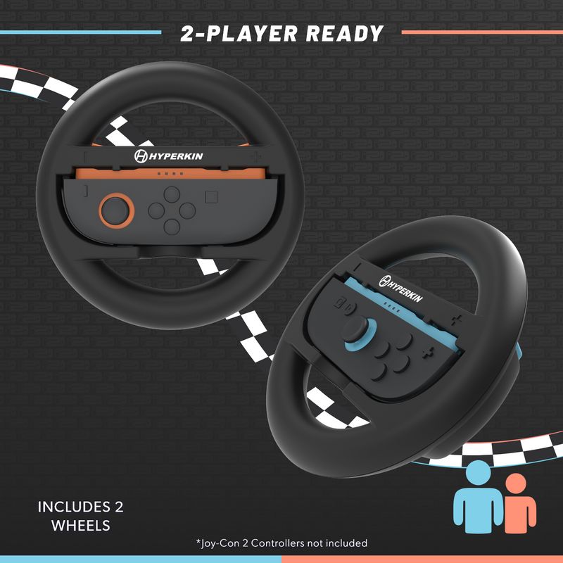 Hyperkin Racing Wheel Set for Nintendo Switch 2 Joy-Cons (2 Pack)