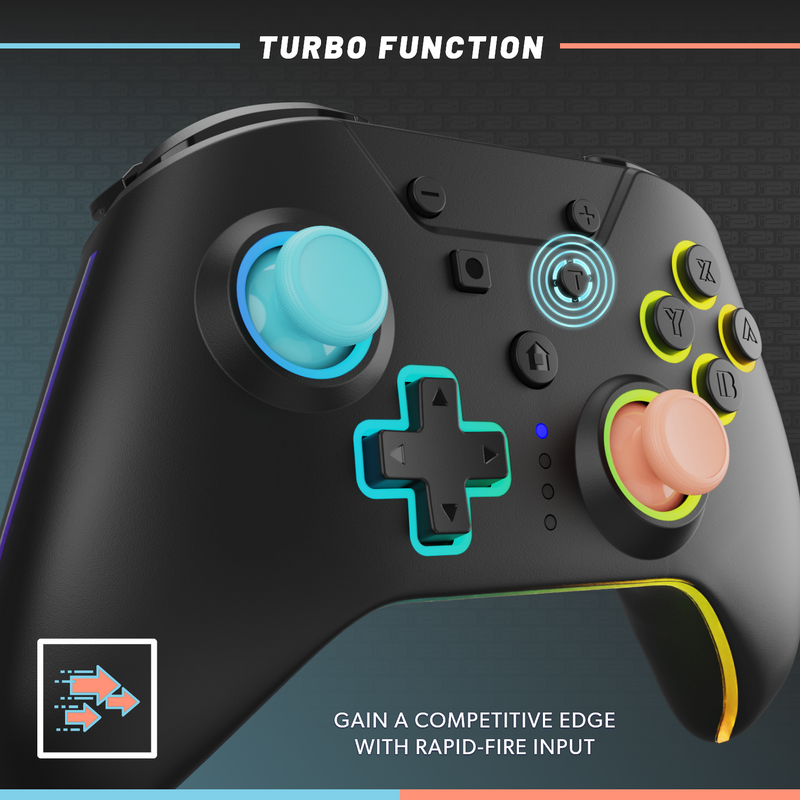 Armor3 NuRival Wireless Hall Effect Stick Game Controller For Switch - Blue/Orange