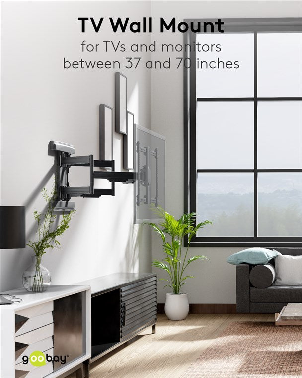 Goobay TV wall mount Pro FULLMOTION (L) wide Range for TVs from 37" to 70" up to 70 kg