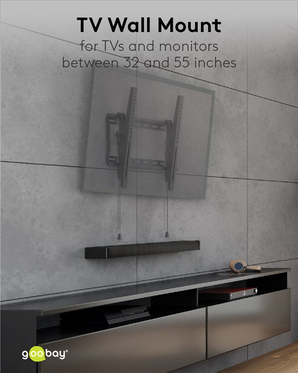 Goobay TV Wall Mount Pro TILT (M) for TVs from 32" to 55" to 70 kg