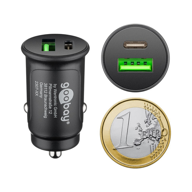 Goobay Dual-USB Fast USB-C PD 27W Car Charger