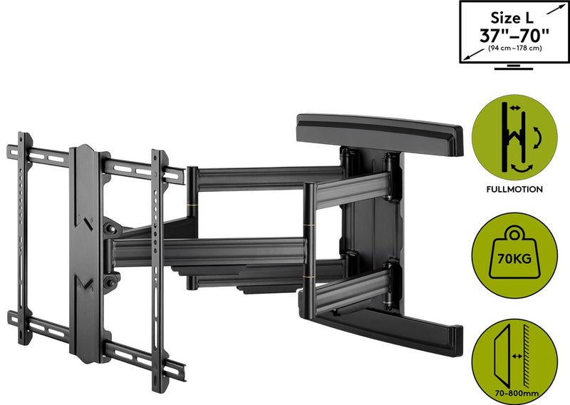 Goobay TV wall mount Pro FULLMOTION (L) wide Range for TVs from 37" to 70" up to 70 kg