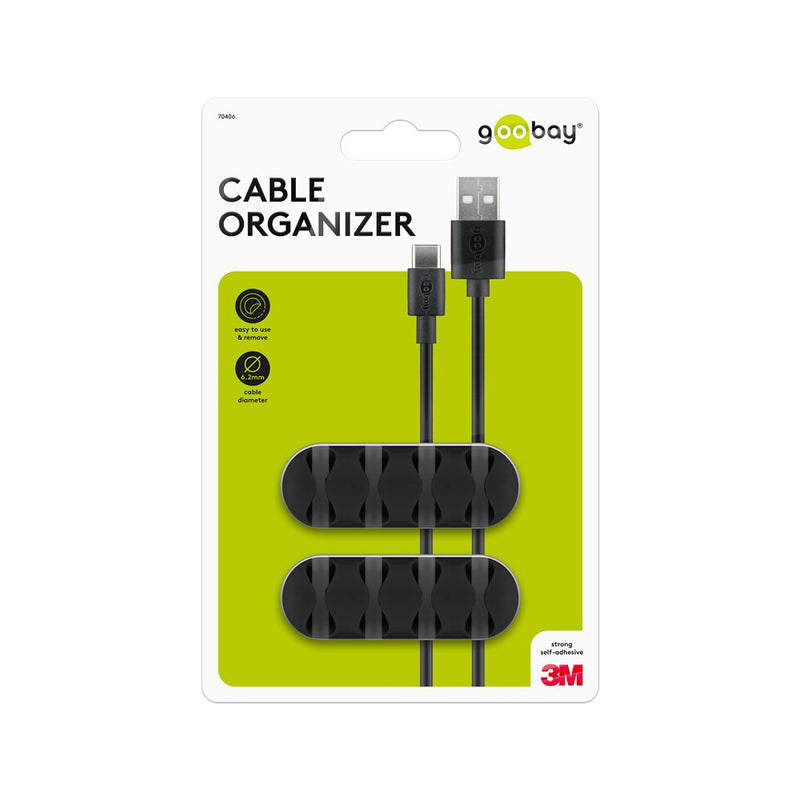 Goobay Cable Management 4 Slots 2-Piece Set - Black