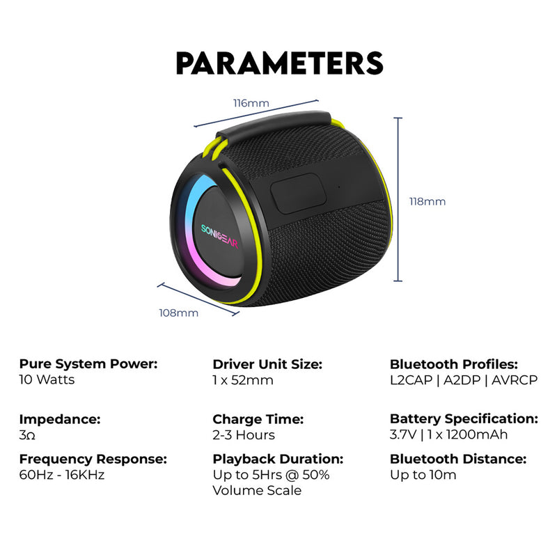 SonicGear SonicGo! Boom 2 Portable Bluetooth Speaker