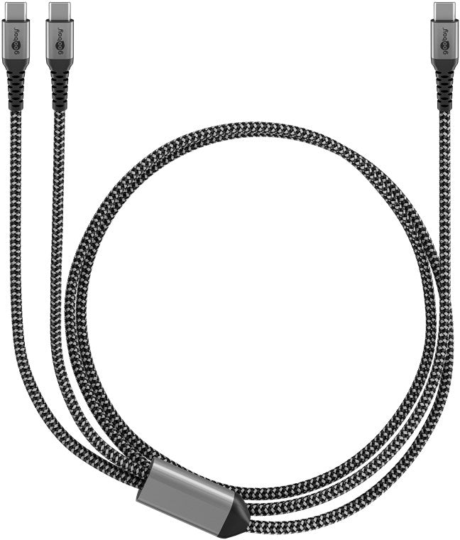 Goobay USB-C Textile 60W PD 1.5m Cable - Black/Grey