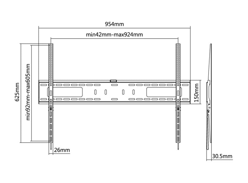 Goobay TV Wall Mount Pro FIXED (XL) for TV Sets from 43" to 100" up to 75kg