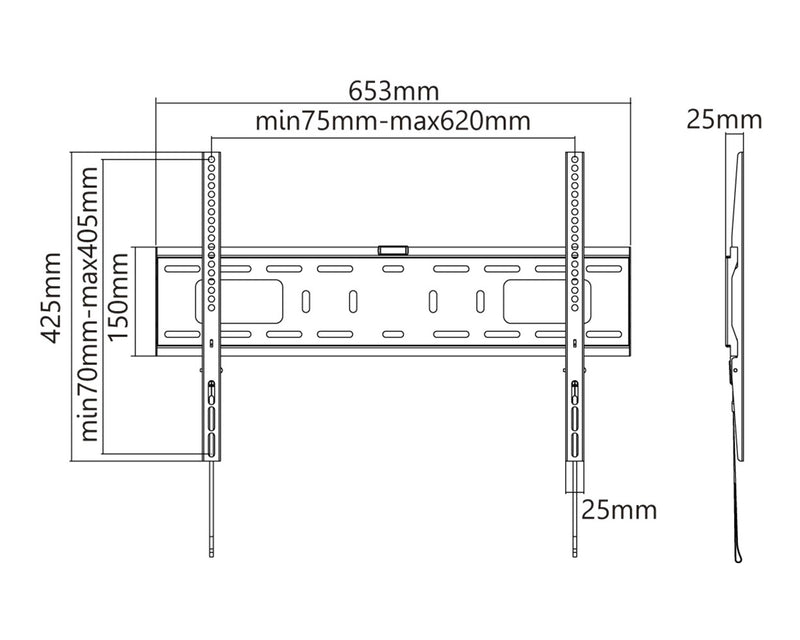 Goobay TV Wall Mount Pro FIXED (L) for TV Sets from 37" to 70" up to 50 kg