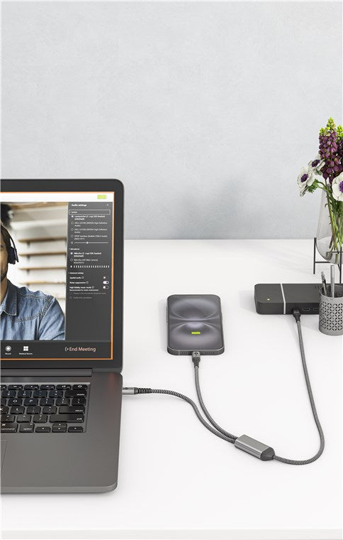 Goobay USB-C Textile 60W PD 1.5m Cable - Black/Grey