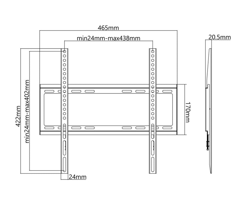 Goobay TV Wall Mount Basic FIXED (M) for TVs from 32" to 55"