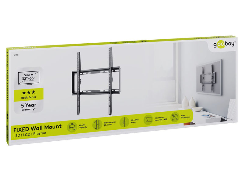 Goobay TV Wall Mount Basic FIXED (M) for TVs from 32" to 55"