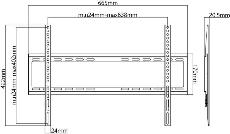 Goobay TV wall mount Basic FIXED (L) for TVs from 37" to 70"