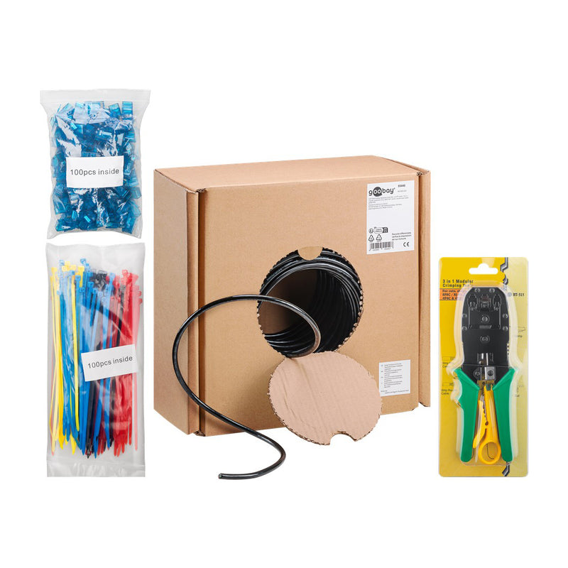 Goobay CAT 6 Outdoor CU Solid PE U/UTP Network Cable Set