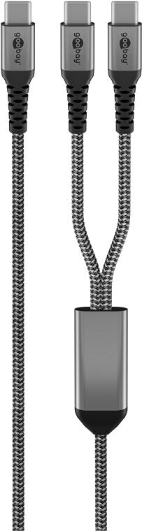 Goobay USB-C Textile 60W PD 1.5m Cable - Black/Grey