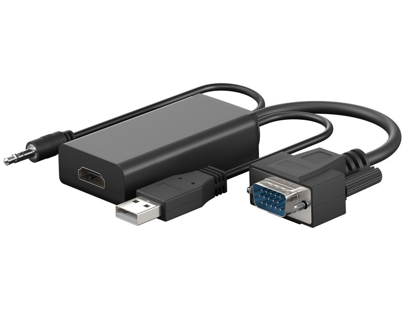 Goobay VGA to HDMI Converter with 3.5 mm Jack Audio