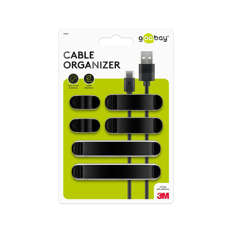 Goobay Cable Management Clip Set 6-Piece Set - Black