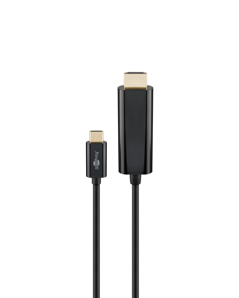 Goobay USB-C to HDMI Adapter 1.8m Cable (4k @ 60 Hz) - Black
