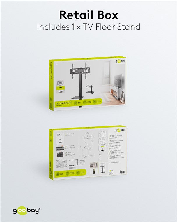 Goobay TV Floor Stand Basic (Size L) for TVs and monitors between 37" and 70"