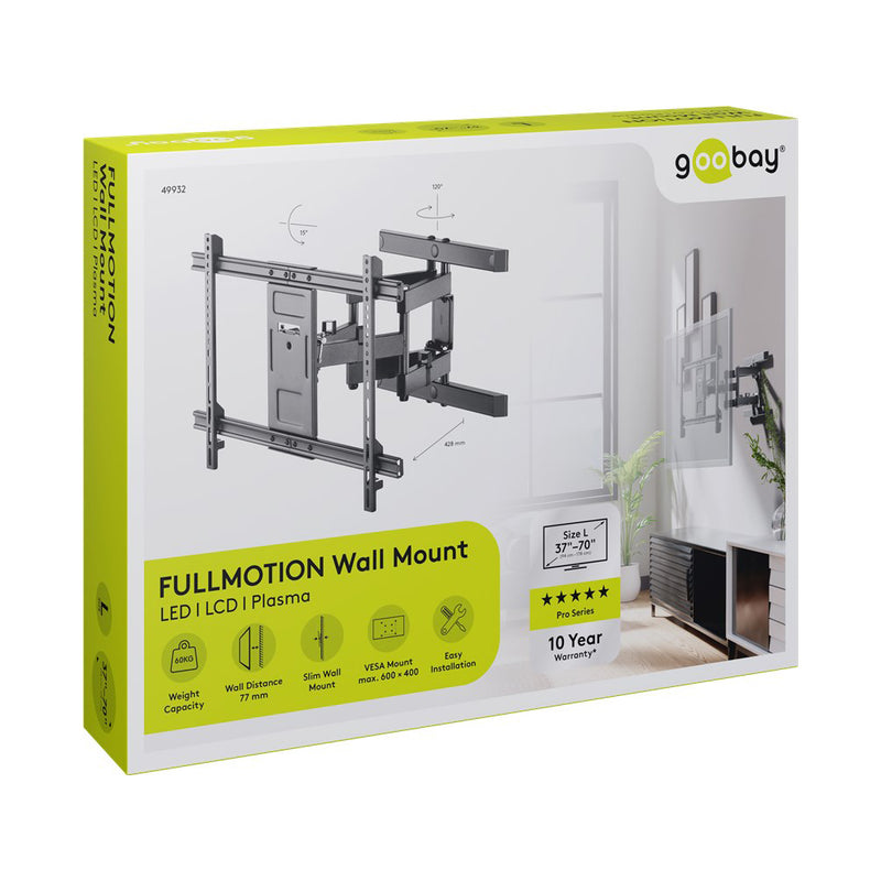 Goobay TV wall mount Pro FULLMOTION (L) for TVs from 37" to 70" up to 60kg