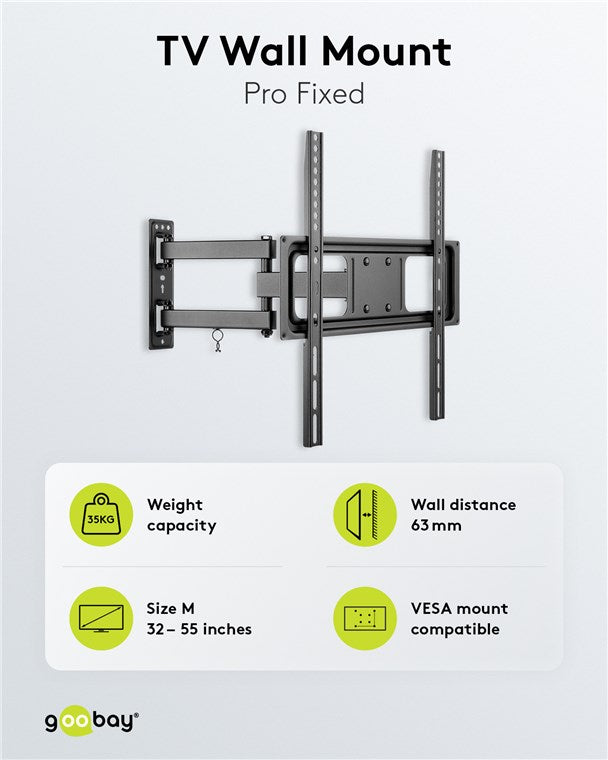 GOOBAY TV Wall mount Basic FULLMOTION (M) for TVs from 32" to 55"