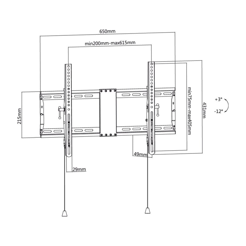 Goobay TV Wall Mount Pro TILT (L) for TVs from 37" to 70" up to 70 kg