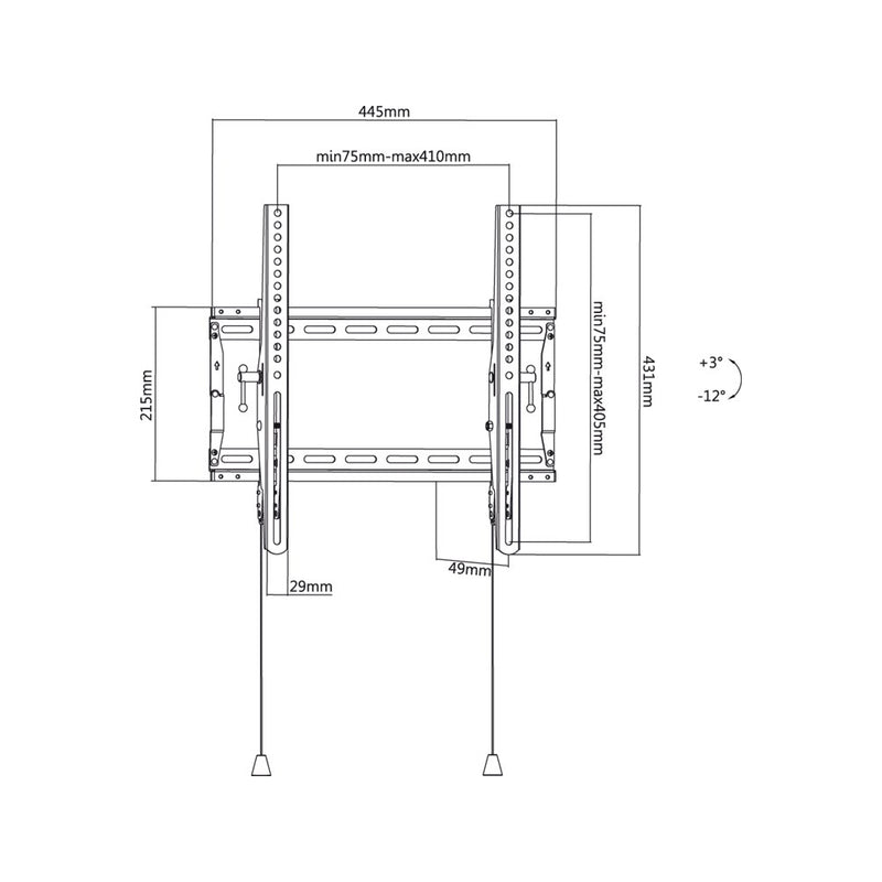 Goobay TV Wall Mount Pro TILT (M) for TVs from 32" to 55" to 70 kg