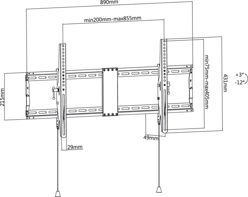 Goobay TV wall mount Pro TILT (XL) for TVs from 43 to 100" tiltable up to 70 kg