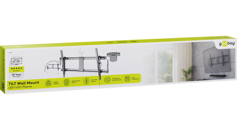 Goobay TV wall mount Pro TILT (XL) for TVs from 43 to 100" tiltable up to 70 kg