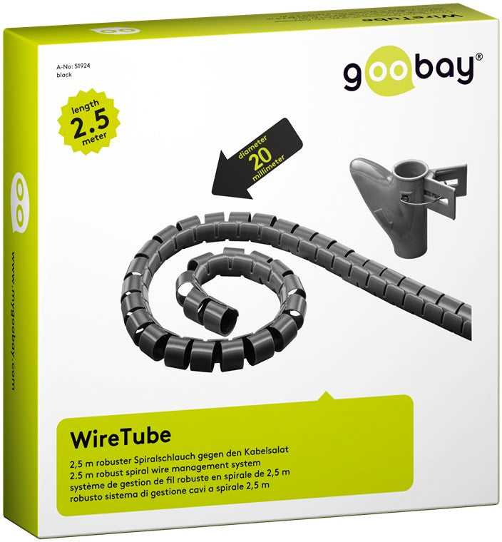 Goobay Cable Duct 2.5m Robust Spiral Cable Wrap