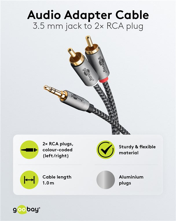 Goobay 3.5mm Jack to RCA Audio Adapter Cable