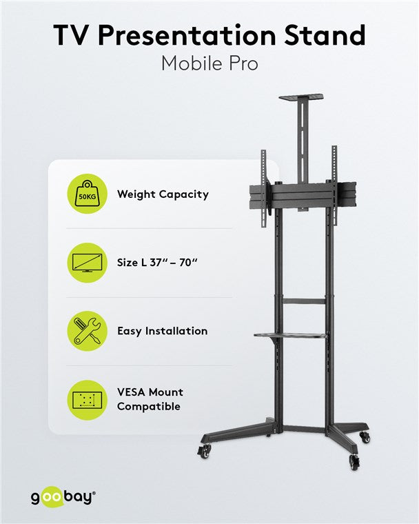 Goobay TV Presentation Stand Pro (Size L) for TVs and monitors between 37" and 70"