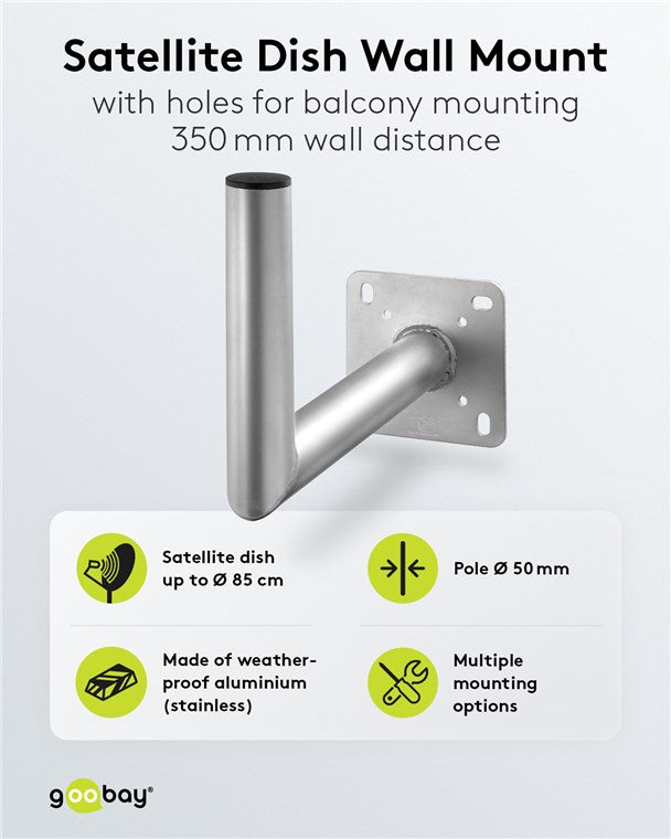 Goobay Aluminium Satellite Dish Wall Mount