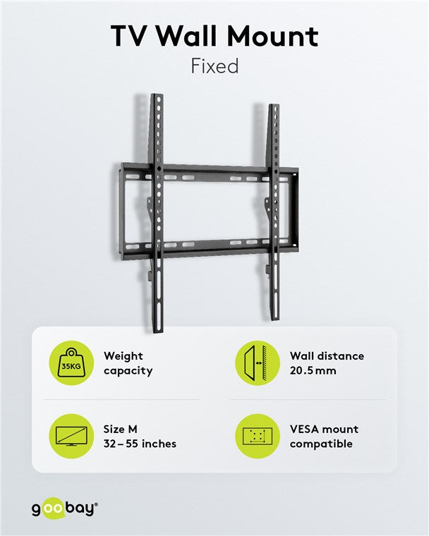 Goobay TV Wall Mount Basic FIXED (M) for TVs from 32" to 55"