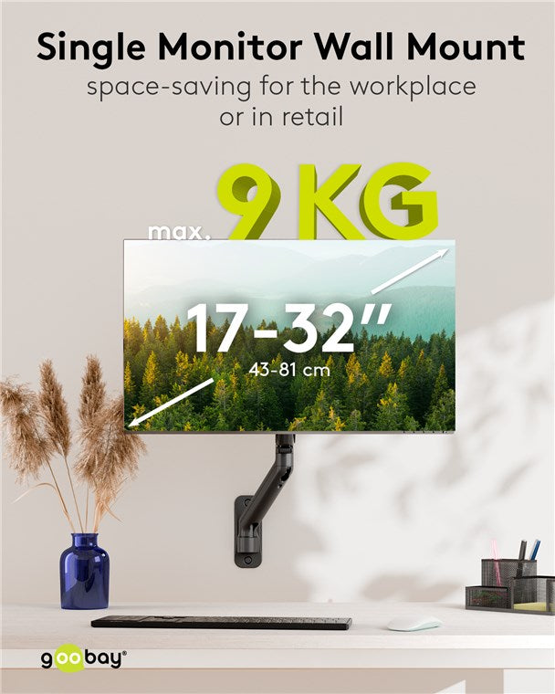 Goobay Single Monitor Wall Mount from 17" to 32"
