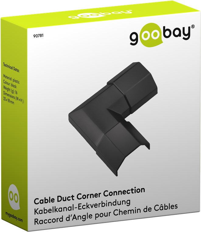 Goobay Cable Duct Corner Connection 33mm for Extending Cable Ducts