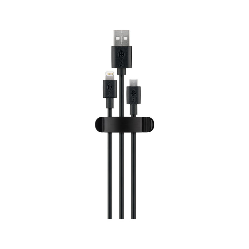 Goobay Cable Management Clip 3 Slots 3-Piece Set - Black