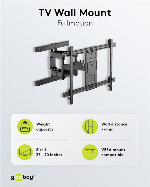 Goobay TV wall mount Pro FULLMOTION (L) for TVs from 37" to 70" up to 60kg