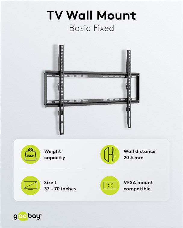 Goobay TV wall mount Basic FIXED (L) for TVs from 37" to 70"