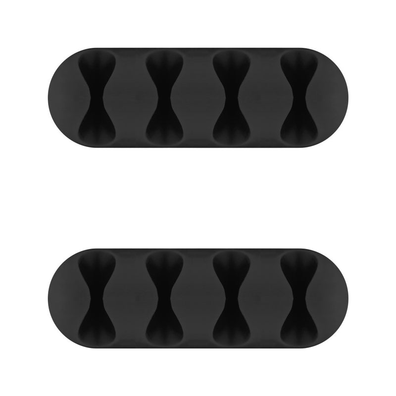 Goobay Cable Management 4 Slots 2-Piece Set - Black