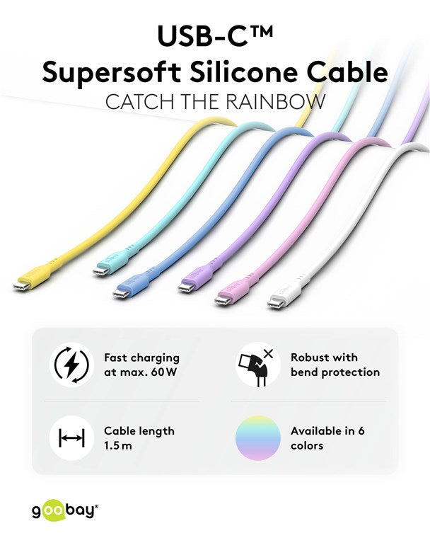 Goobay USB-C Silicone 1.5m Charging Cable